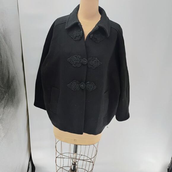 ZARA Cropped Manteco Wool Coat/ Oversized Fit/Size XS thick oversized double - Picture 12 of 14